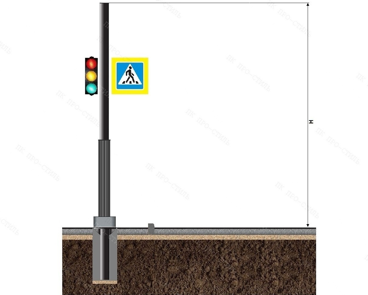 Колонка транспортного светофора усиленная